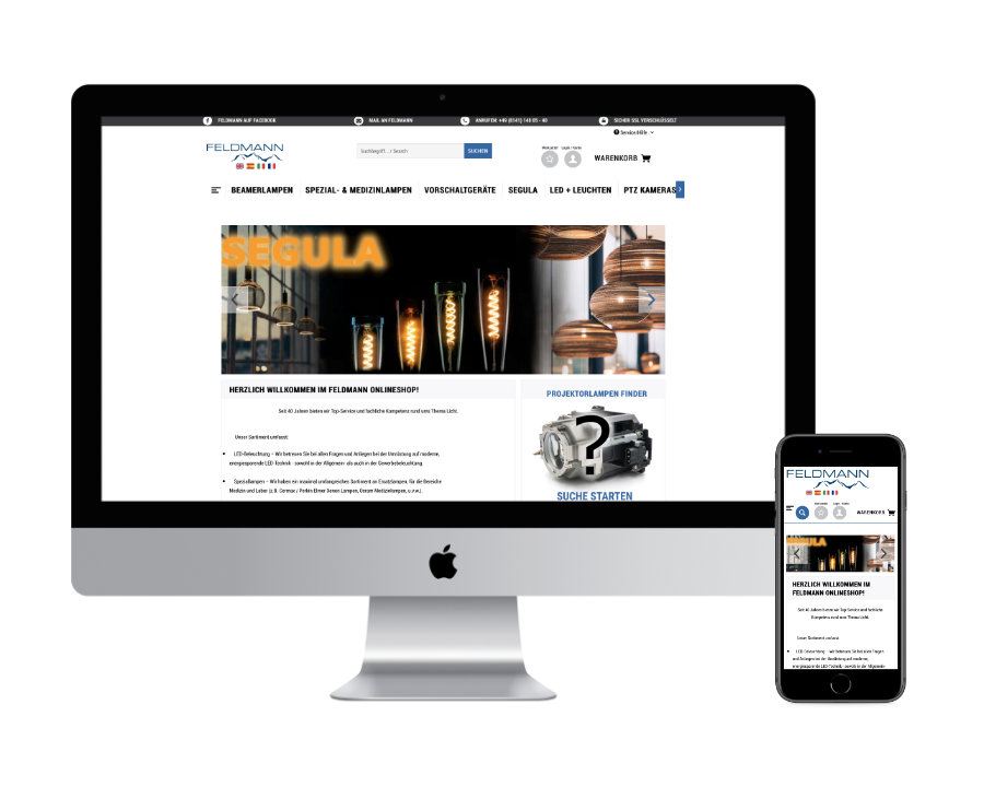 FELDMANN LED Shopware Theme Anpassungen Mockup