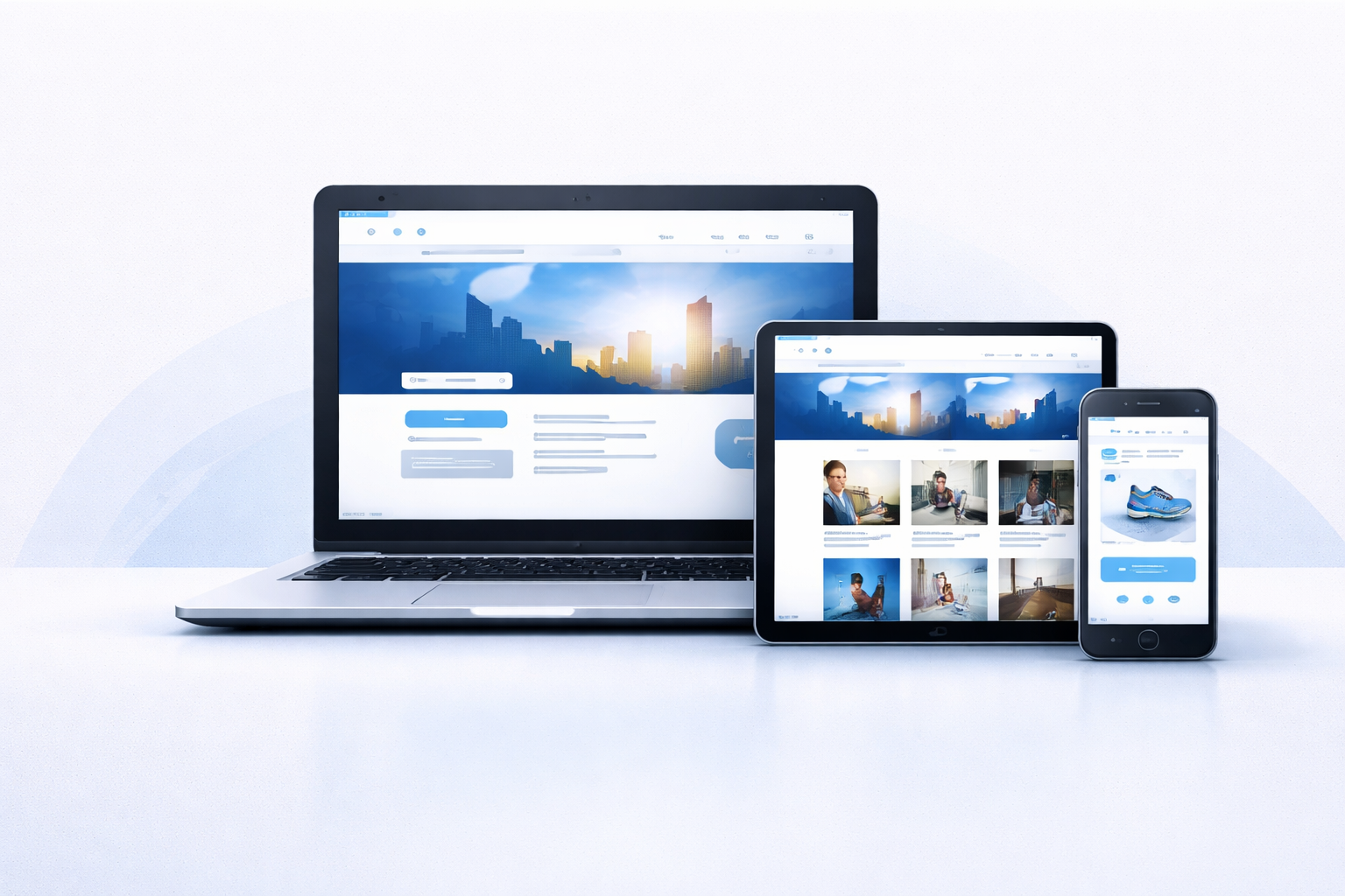 Responsive Webseite auf Laptop, Tablet und Smartphone